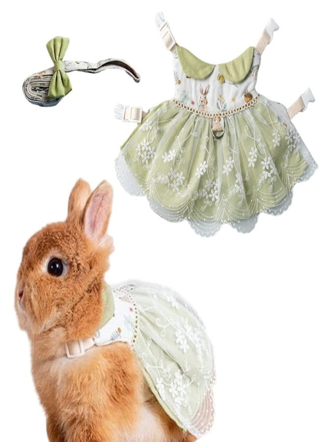Barn Eleven Rabbit Harness and Leash for Walking Escape Proof - Bunny Cotton Harness Outdoor Camping Hiking Training - Also Suit for Ferret Kittn Puppy Small Animals (Gauze Skirt,Small) - Image 1